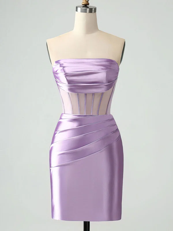 Straight Satin Bodycon Homecoming Dresses With Ruched #Milly02052498