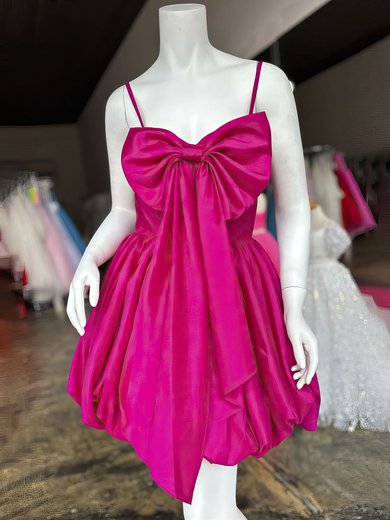 Cute Fuchsia Skater Satin Bow Homecoming Dresses #Milly02052531