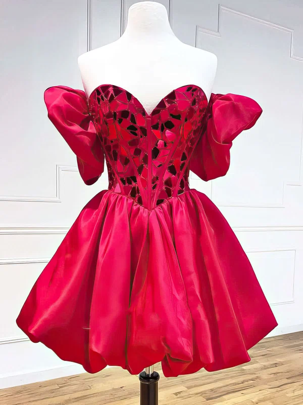 Corset Red Skater Satin Sweetheart Homecoming Dresses #Milly02052551