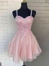 A-line Sweetheart Glitter Homecoming Dresses With Appliques Lace #Milly02052552