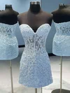 Corset Sky Blue Bodycon Lace Homecoming Dresses #Milly02052558