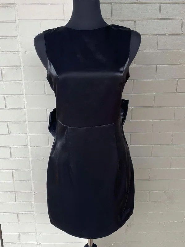 Unique Black Bodycon Satin Bow Homecoming Dresses #Milly02052569