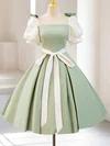 Square Neckline Satin Skater Homecoming Dresses #Milly02052588