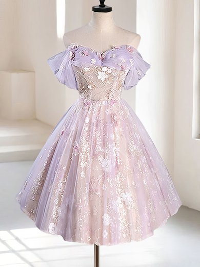 Glitter Lilac Skater Off-The-Shoulder Homecoming Dresses #Milly02052590