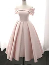 Off-The-Shoulder Satin A-line Homecoming Dresses #Milly02052594