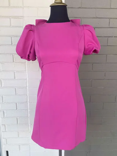 Scoop Neck Stretch Crepe Bodycon Homecoming Dresses With Bow #Milly02052611