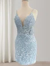 Corset Sky Blue Lace Bodycon Cut Out Homecoming Dresses #Milly02052618