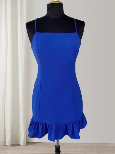 Square Neckline Bodycon Homecoming Dresses With Ruffles #Milly02052626