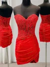 Corset Red Bodycon Jersey Ruched Homecoming Dresses #Milly02052631