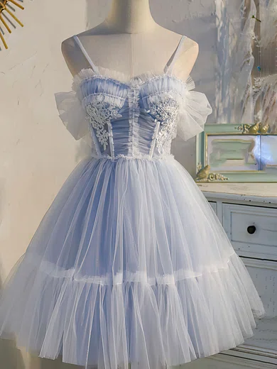 Sweetheart Tulle Skater Homecoming Dresses With Ruffles #Milly02052641