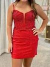 Corset Red Bodycon Jersey Beaded Homecoming Dresses #Milly02052696