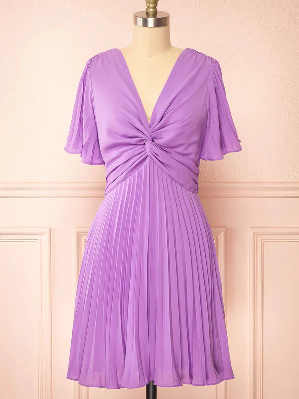 V-neck Bodycon Homecoming Dresses With Ruched #Milly02052740