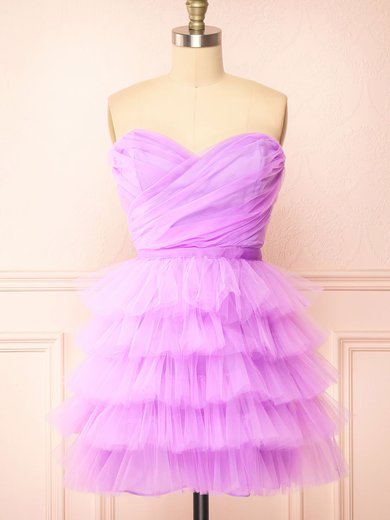 Cute Lilac Skater Tulle Tiered Homecoming Dresses #Milly02052754