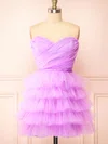 Cute Lilac Skater Tulle Tiered Homecoming Dresses #Milly02052754