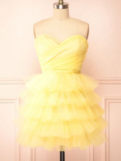 Cute Daffodil Skater Tulle Tiered Homecoming Dresses #Milly02052755