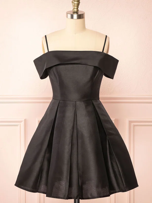 Elegant Black Skater Taffeta Square Neck Homecoming Dresses #Milly02052759