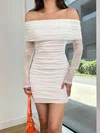 Off-The-Shoulder Tulle Bodycon Homecoming Dresses #Milly02052781