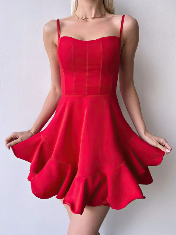 Red Stretch Crepe Homecoming Dresses #Milly02052849