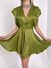 Green Satin Homecoming Dresses #Milly02052851