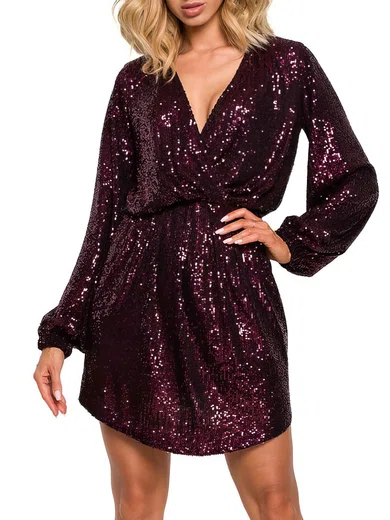 Long Sleeve Sequin Mini Dress #Milly02052917