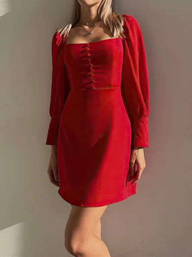 Red Long Sleeve Homecoming Dresses #Milly02052951