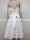 Sweetheart Champagne Lace Sashes/Ribbons Modest Tea-length Wedding Dresses #00020467