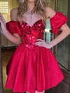 Corset Red Satin Skater Sweetheart Homecoming Dresses #Milly02053058