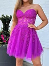 Corset Skater Tulle Appliques Homecoming Dresses #Milly02053082