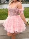 Corset Skater Glitter Tulle Tiered Homecoming Dresses #Milly02053090