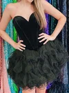 Sweetheart Organza Velvet Skater Homecoming Dresses With Tiered #Milly02053253