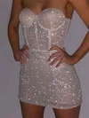 Corset White Bodycon Glitter Sweetheart Homecoming Dresses #Milly02053266