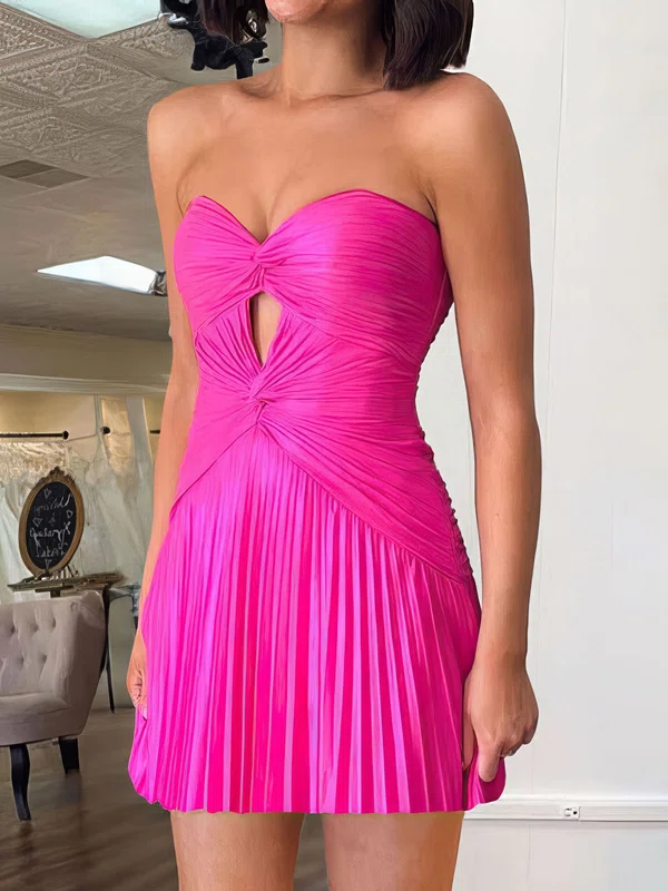 Unique Fuchsia Skater Chiffon Sweetheart Cut Out Homecoming Dresses #Milly02053278