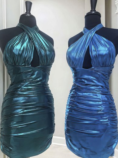 Sparkly Bodycon Metallic Ruched Cut Out Homecoming Dresses #Milly02053325