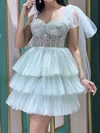 Corset Skater Tulle Beaded Tiered Homecoming Dresses #Milly02053326