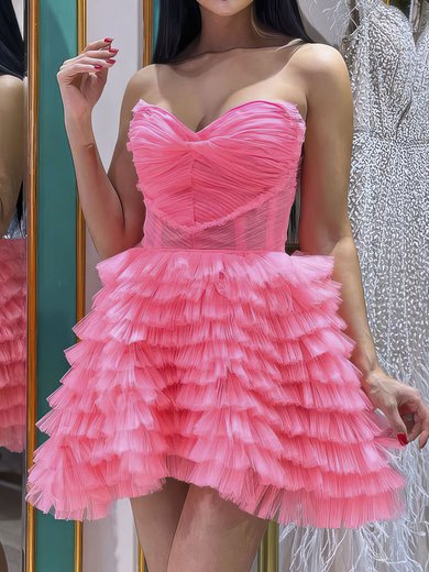 Corset Skater Tulle Tiered Ruffle Homecoming Dresses #Milly02053327