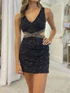 V-neck Sequin Bodycon Homecoming Dresses #Milly02053334