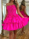 Corset Fuchsia Skater Taffeta Bow Beaded Homecoming Dresses #Milly02053393