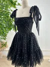 Corset Black Skater Glitter Tulle Ruched Homecoming Dresses #Milly02053409