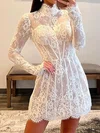 Corset White Fitted Lace High Neck Homecoming Dresses #Milly02053425