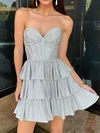 A-line Sweetheart Satin Homecoming Dresses With Beading #Milly02053449