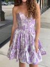 Corset Skater Satin Ruffle Homecoming Dresses #Milly02053454