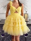 Unique Skater Tulle One Shoulder Cut Out Homecoming Dresses #Milly02053516