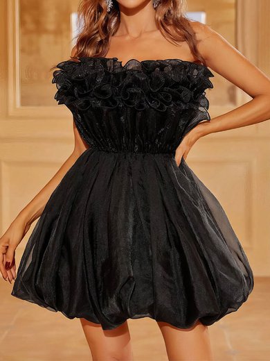 Unique Black Skater Organza Ruffle Homecoming Dresses #Milly02053611