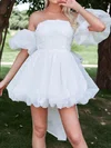 White Off-The-Shoulder Organza Homecoming Dresses #Milly02053616