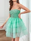 Puffy Skater Straight Tiered Sequin Dress PT02053623