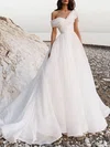 Ball Gown/Princess One Shoulder Organza Chapel Train Wedding Dress With Ruched #Milly00027306