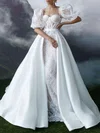 Ball Gown/Princess Sweetheart Lace Satin Court Train Wedding Dress #Milly00027389