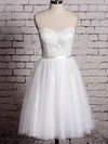 Beautiful White Lace Tulle Sashes / Ribbons Knee-length Sweetheart Wedding Dress #00020533