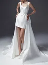 Ball Gown/Princess Square Neckline Satin Watteau Train Wedding Dress #Milly00027524