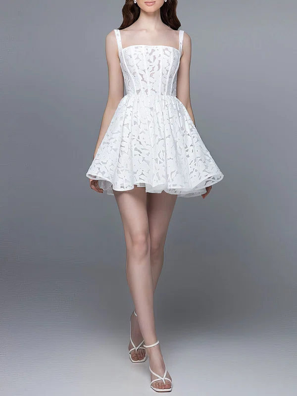 Ball Gown/Princess Square Neckline Lace Short/Mini Wedding Dress #Milly00027530